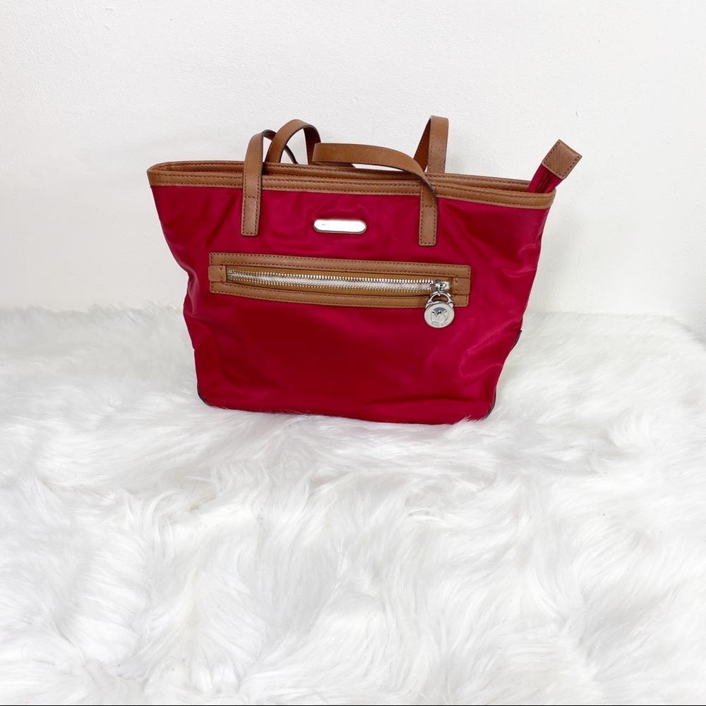 MichaelMichael Kors Kempton Tote Purse Red Brown